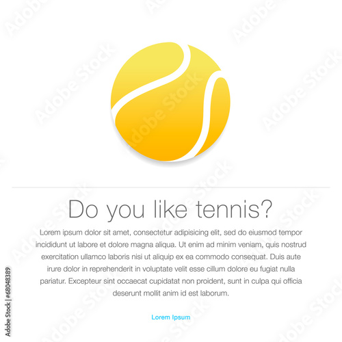 Tennis icon. Yellow tennis ball