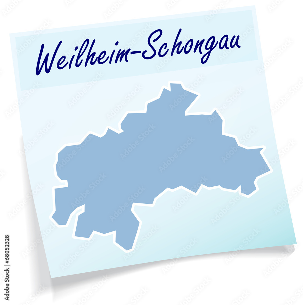 Weilheim-Schongau als Notizzettel Weilheim-Schongau als Notizzettel