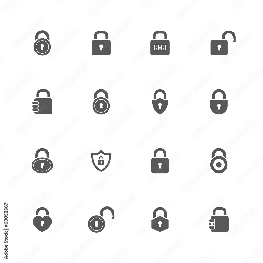 Lock icons set. Lock icons set.