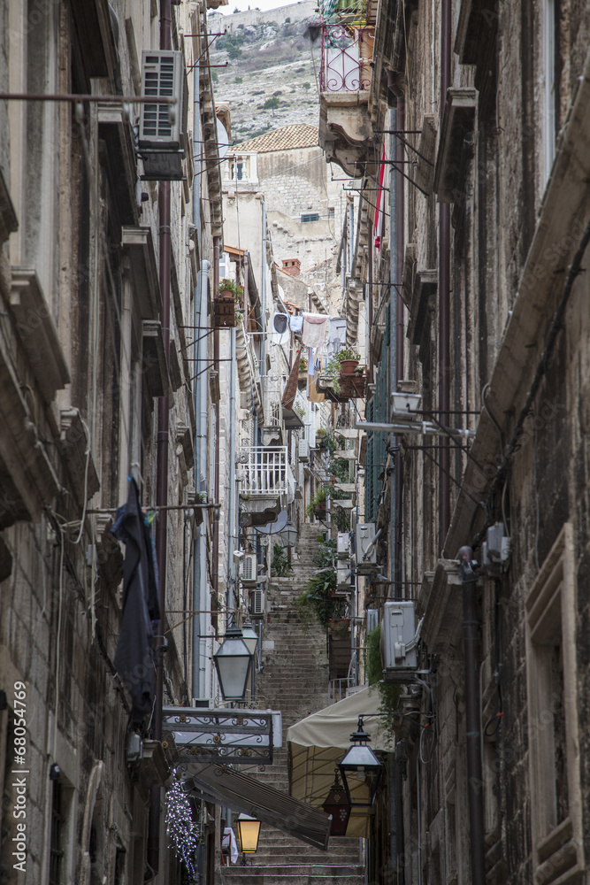 Narrow street in Dubrovnik