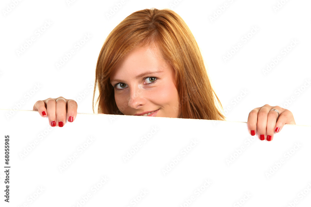 Holding a sign Holding a sign