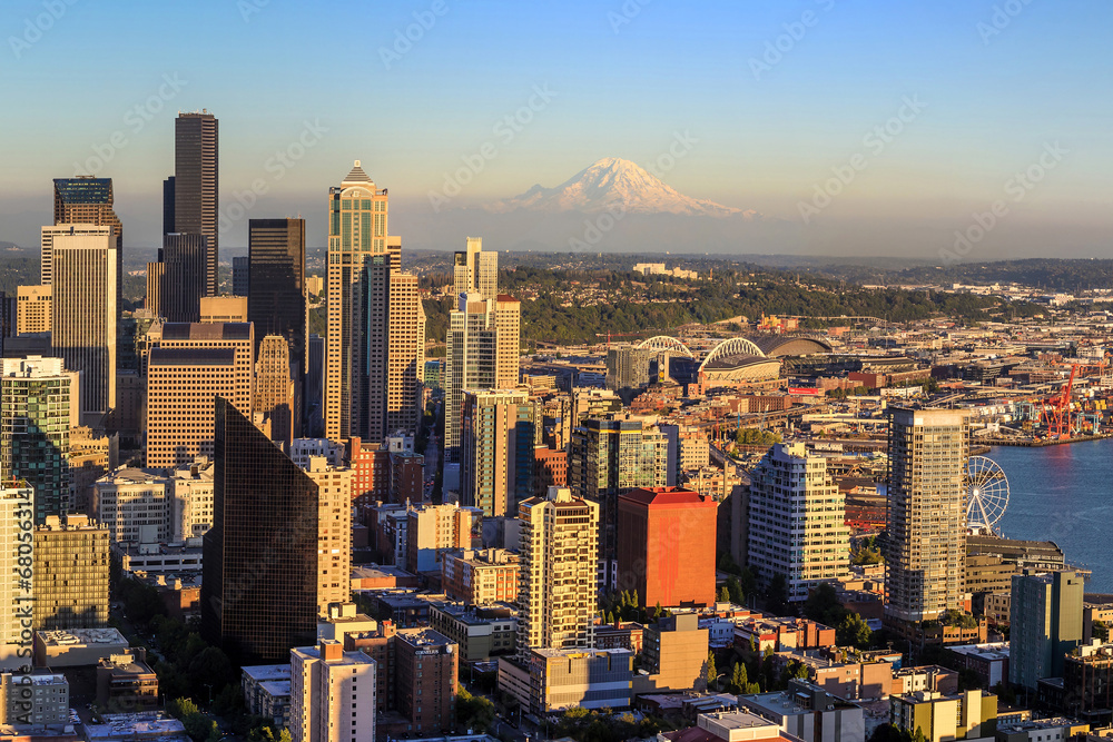 Seattle skyline at twilight