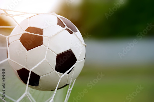 Soccer ball in goal