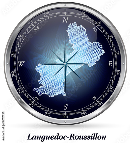 Languedoc-Roussillon mit Grenzen