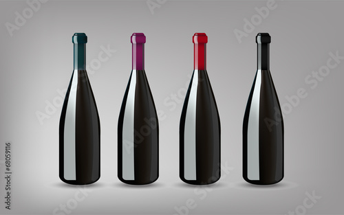 Wine Bottle with On grey Background Isolated. Ready For Your Des
