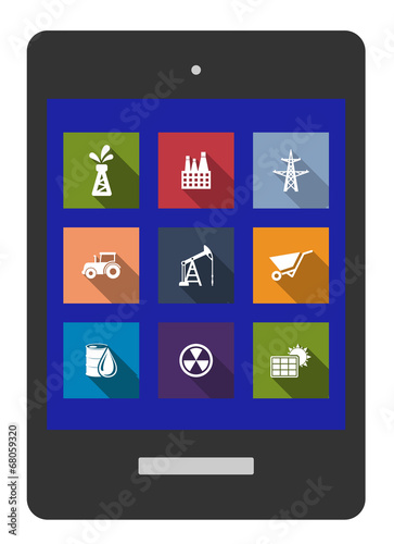 Set of flat industrial icons