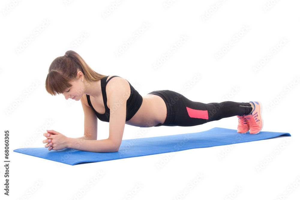attractive woman doing exercises for abdominal muscles isolated attractive woman doing exercises for abdominal muscles isolated
