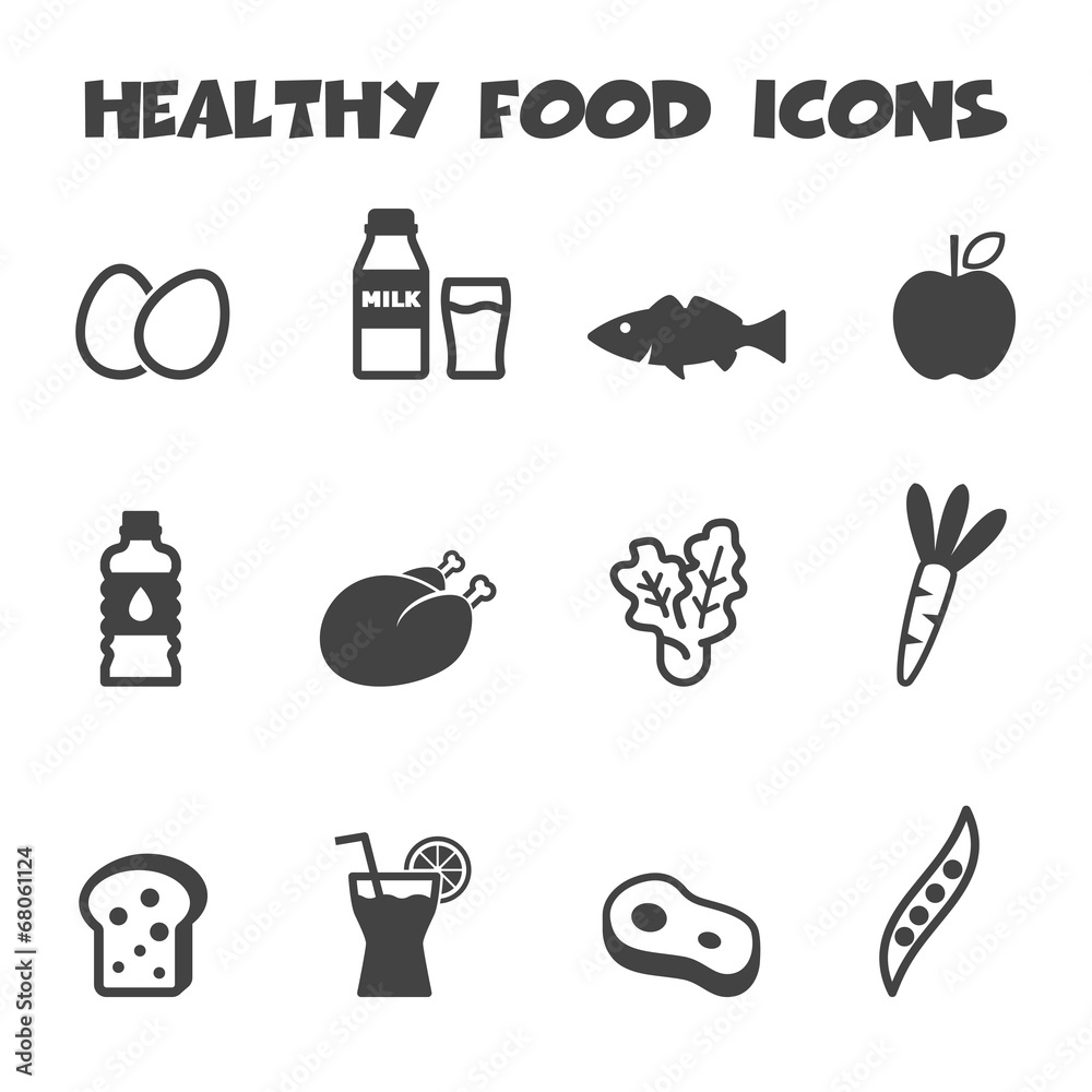 Fototapeta premium healthy food icons