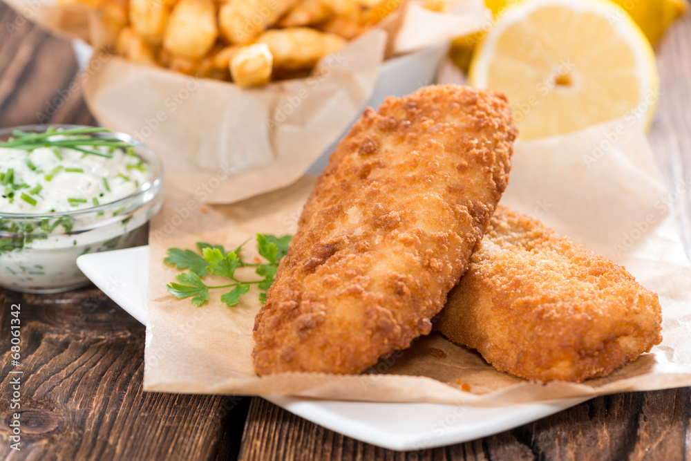 Portion of Fried Salmon (with Chips) Portion of Fried Salmon (with Chips)