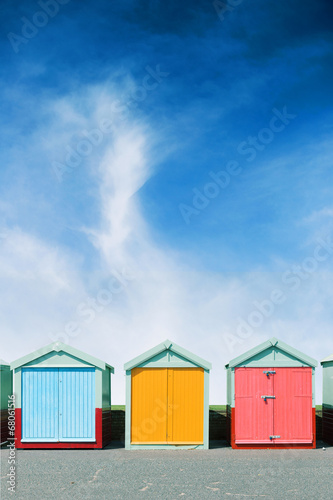 Colourful beach huts in Brighton on the beach © Cristian-Adrian Teic