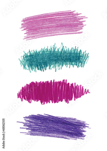 Series of color pencil strokes