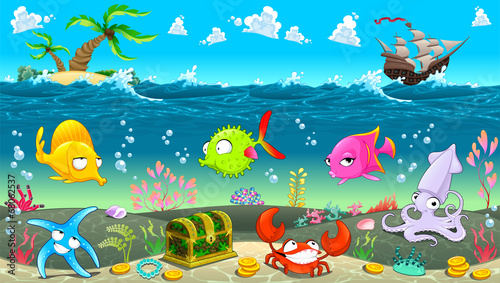 Funny scene under the sea.