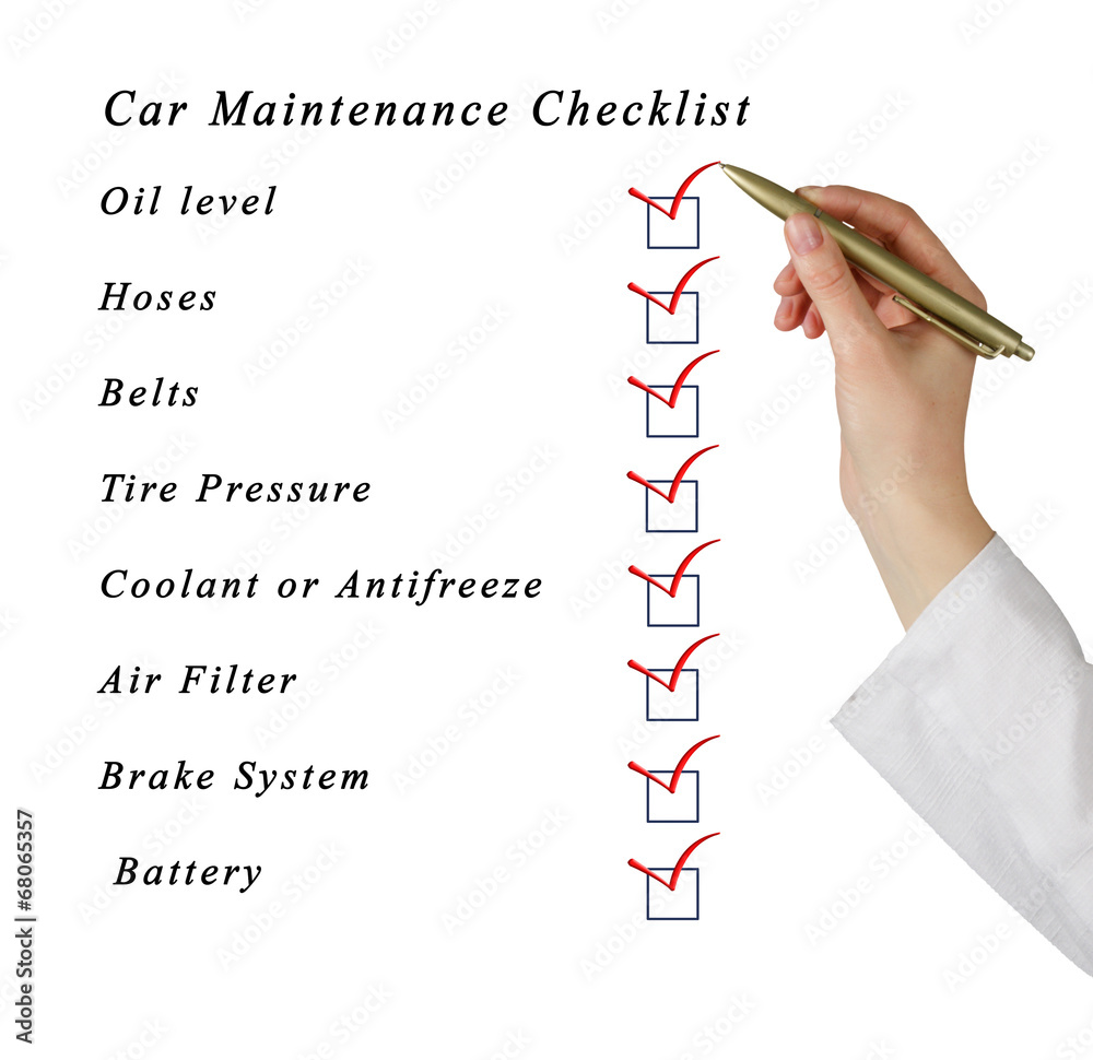 Car Maintenance Checklist Stock Photo Adobe Stock