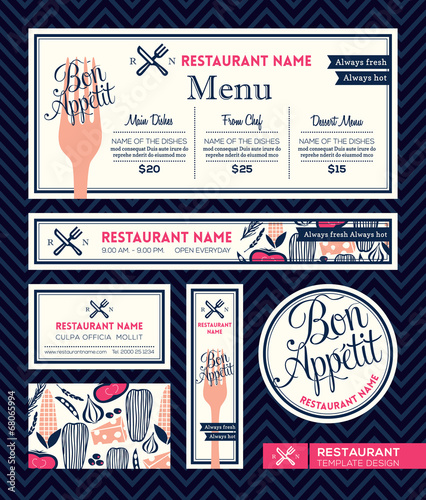 Bon appetit Restaurant Set Menu Graphic Design Template