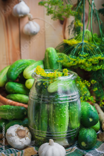 Jar pickles other ingredients pickling