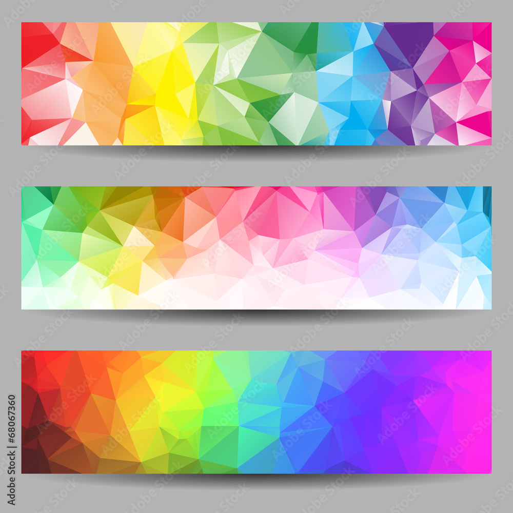 Fototapeta premium Set of banners with abstract triangles