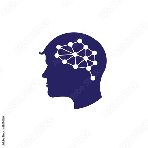 Concept of network brain logo