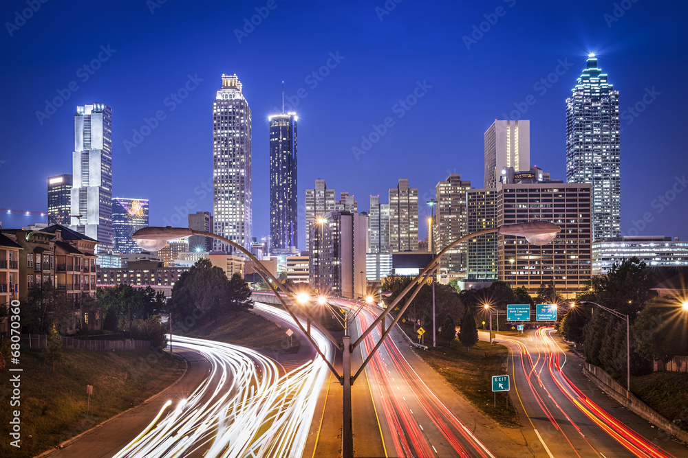 Atlanta, Georgia Skyline over Freedom Parkway
