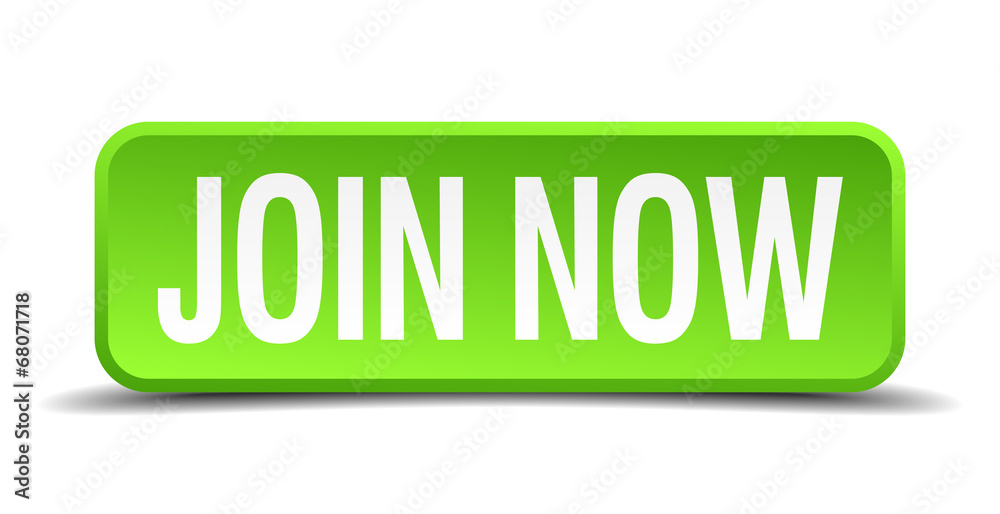 join now green 3d realistic square isolated button join now green 3d realistic square isolated button