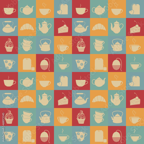 Tea seamless pattern
