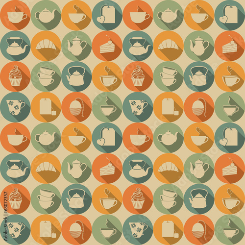 Tea seamless pattern