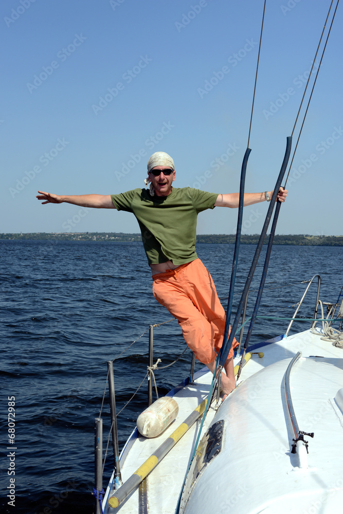 Man on yacht