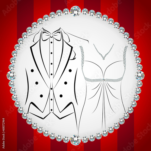 Stylish invitation or wedding card