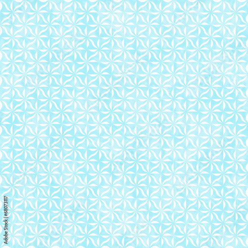 Teal and White Decorative Swirl Design Textured Fabric Backgroun