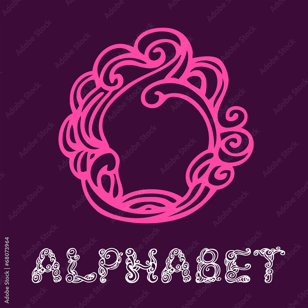 Doodle hand drawn sketch alphabet. Letter O Doodle hand drawn sketch alphabet. Letter O