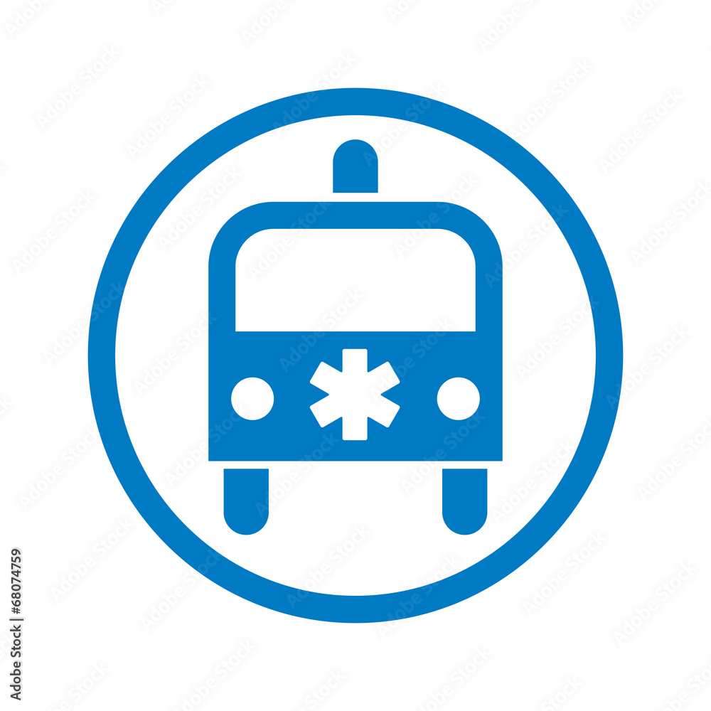 Ambulance emergency car icon, simple vector round symbol. Ambulance emergency car icon, simple vector round symbol.