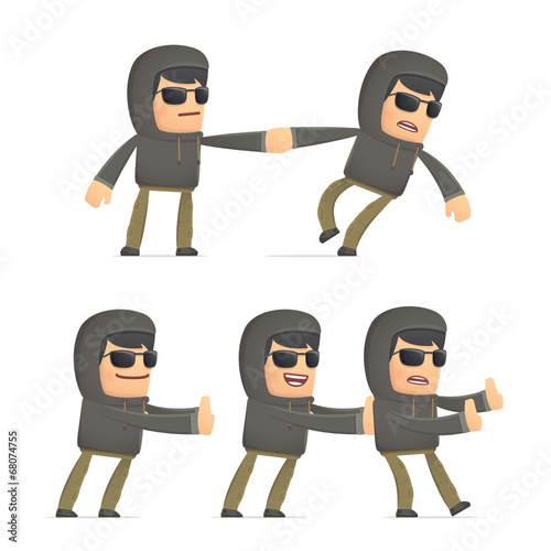 Wallpaper Mural set of hacker character in different poses Torontodigital.ca