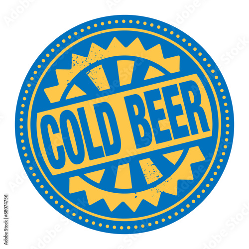Abstract stamp or label with the text Cold Beer written inside
