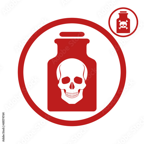 Poison bottle with scull ic...