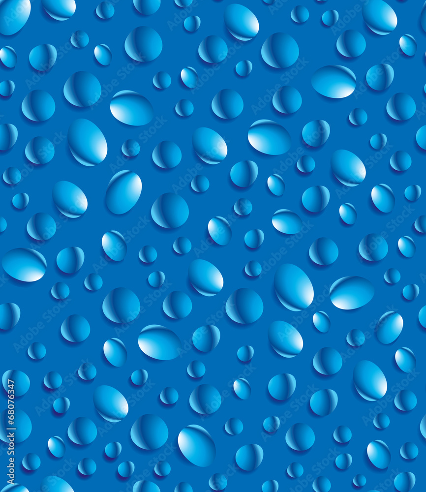 Water drops seamless pattern, vector background.