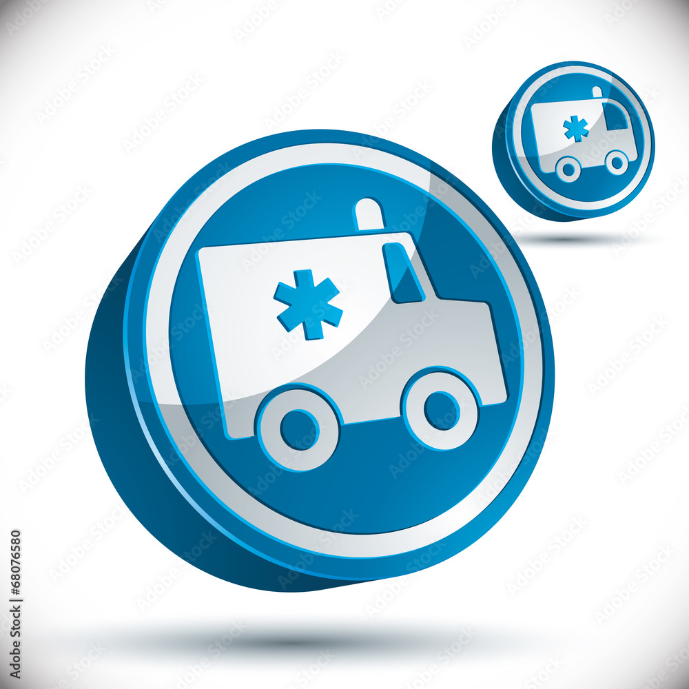 Ambulance emergency 3d car icon. Ambulance emergency 3d car icon.