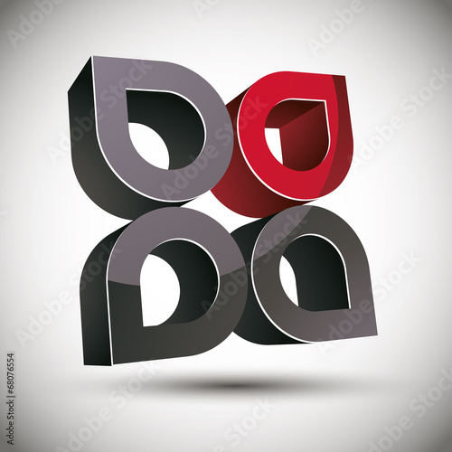 3d abstract icon with 4 ele...