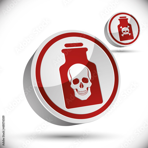 Poison bottle with skull 3d...