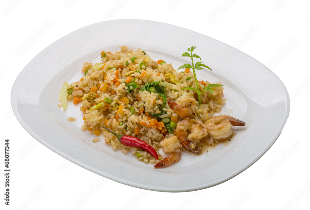 Fried rice with shrimps