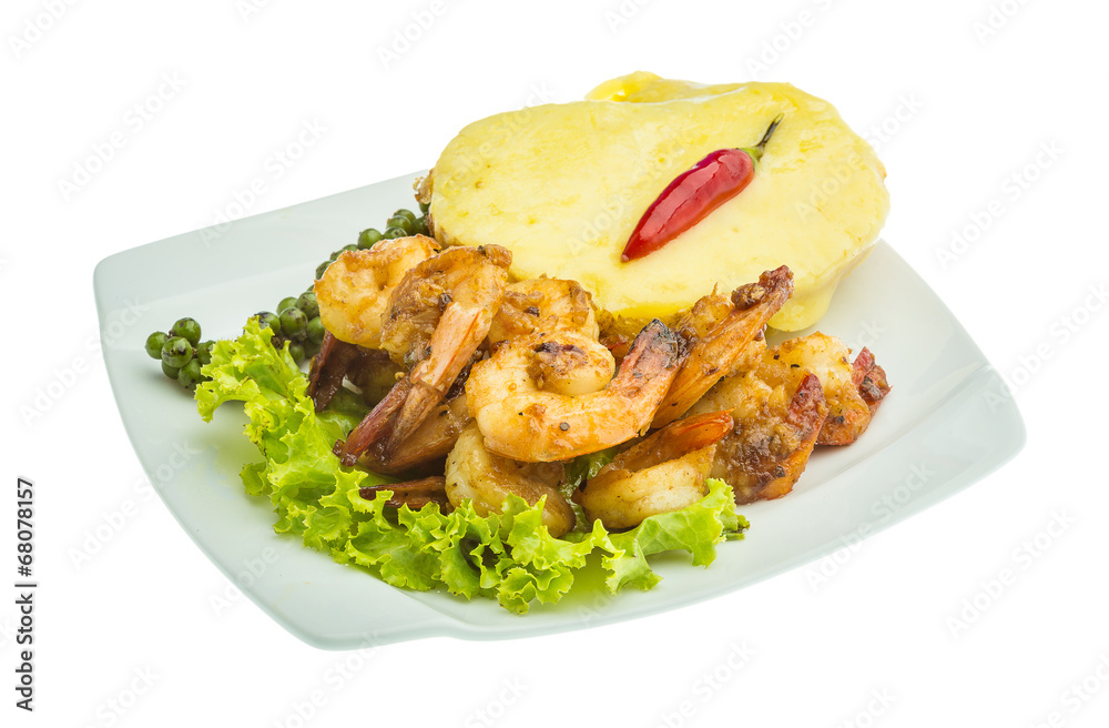 Garlic shrimps with potato Garlic shrimps with potato