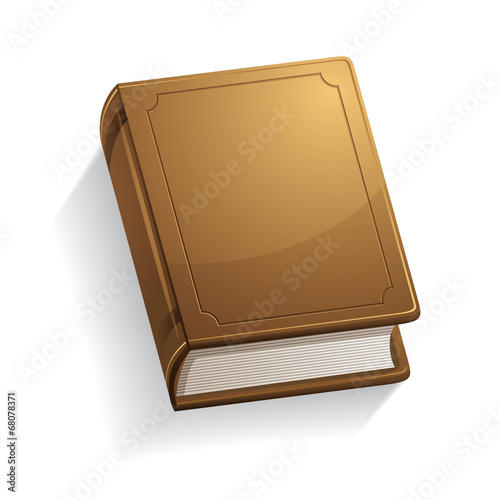 Old book with blank cover.