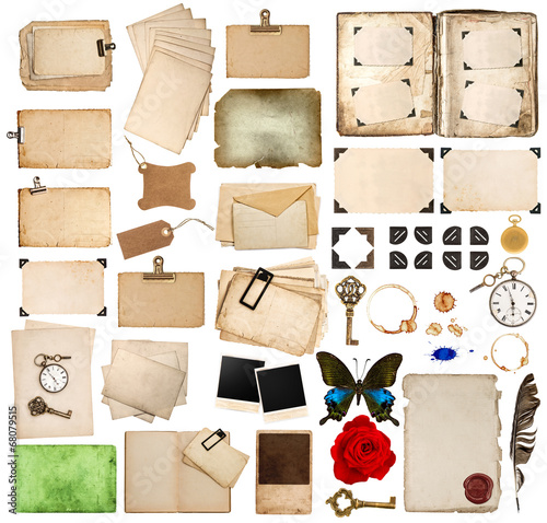 scrapbooking elements. vintage photo album, paper, corner and fr