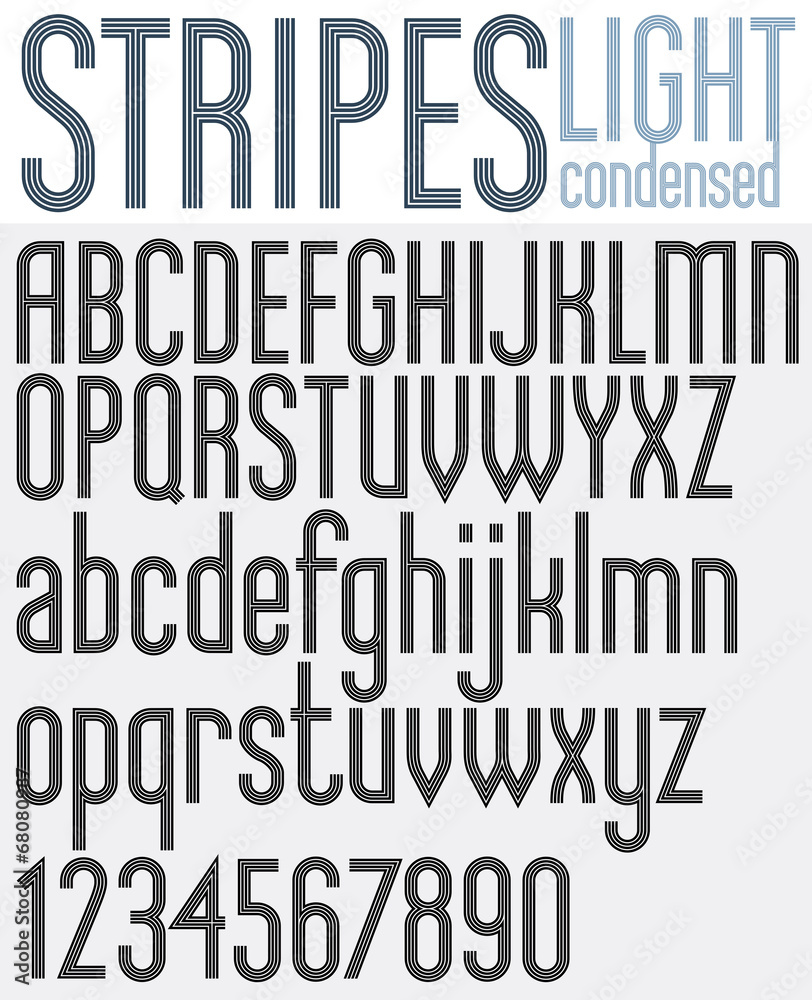 Obraz premium Stripes retro style graphic font.