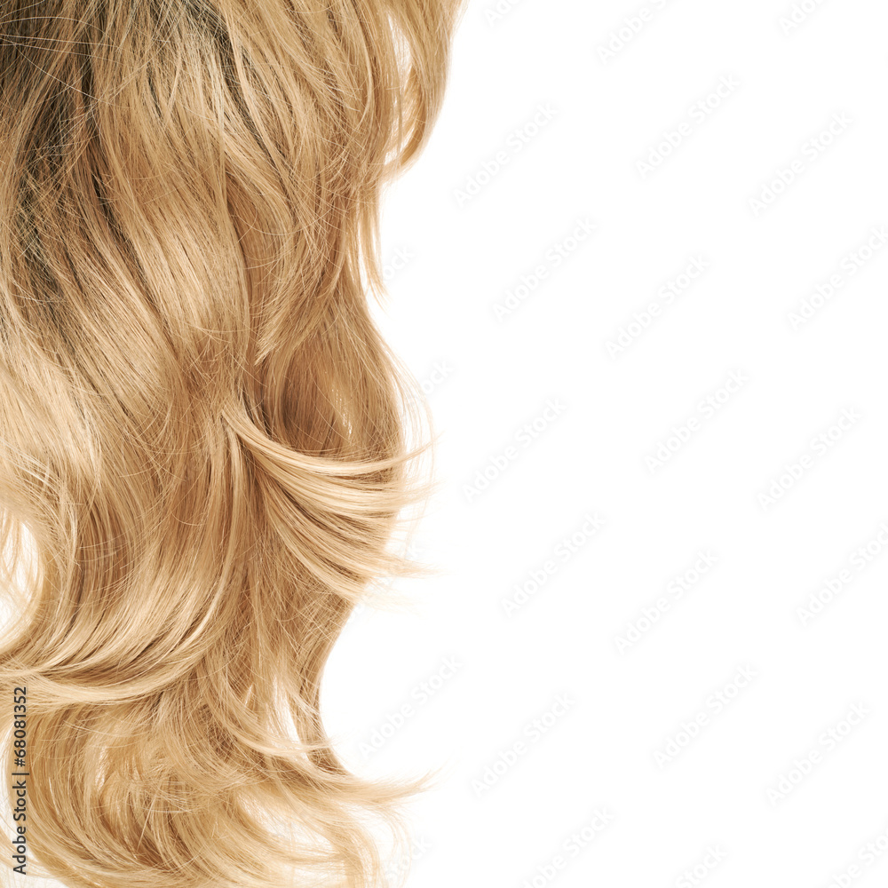 Naklejka premium Hair fragment over the white