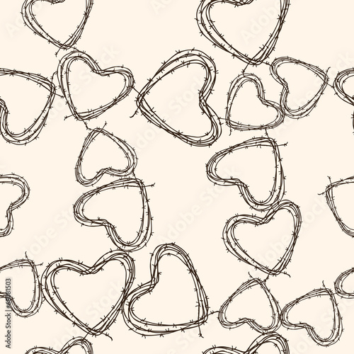 pattern of barbed hearts
