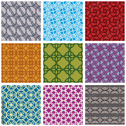 Seamless geometric patterns set 2.