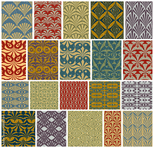 Vintage tiles seamless patterns.
