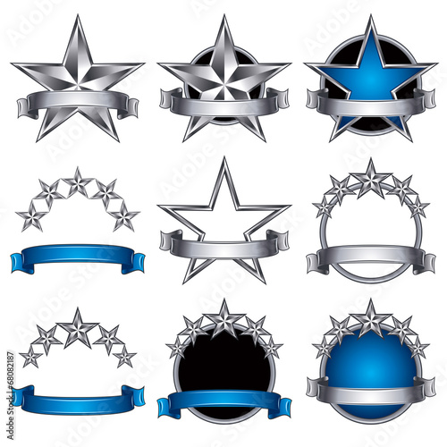 5 stars classic emblems set.