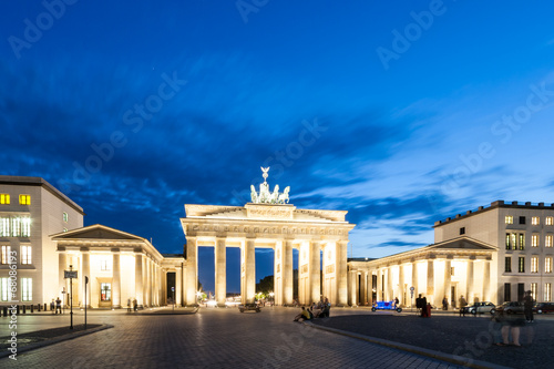 The Brandenburg Gate (German: Brandenburger Tor) in Berlin