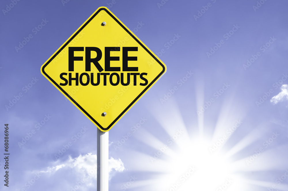 Free Shoutouts road sign with sun background Free Shoutouts road sign with sun background