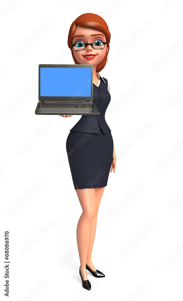 Young office girl with laptop Young office girl with laptop